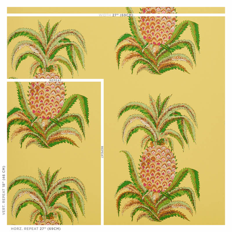 View 5010452 Pineapples Yellow Schumacher Wallpaper