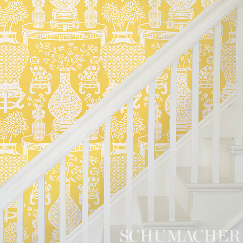 Search 5010550 Hellene Yellow Schumacher Wallpaper