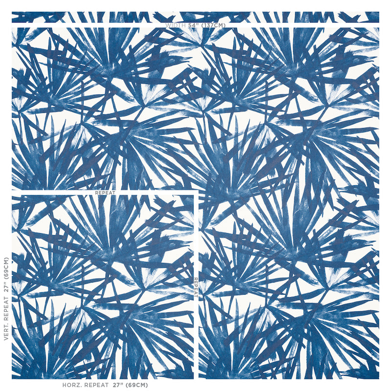 Find 5010562 Sunlit Palm Blue Schumacher Wallpaper