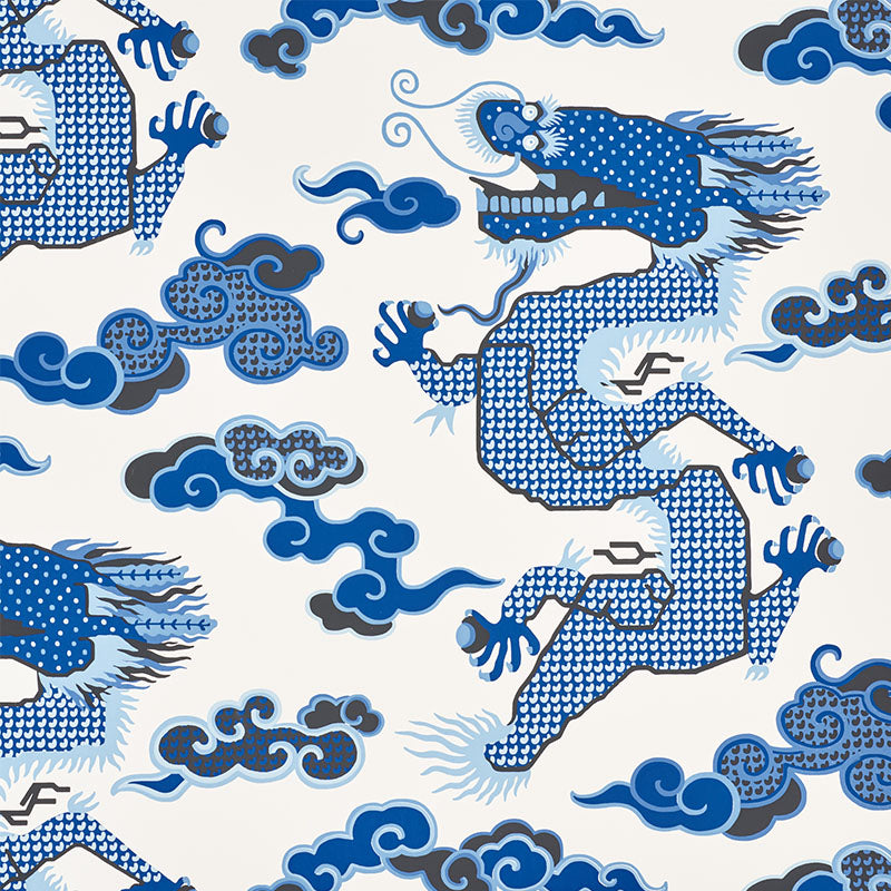 Search 5010600 Magical Ming Dragon Porcelain Schumacher Wallpaper