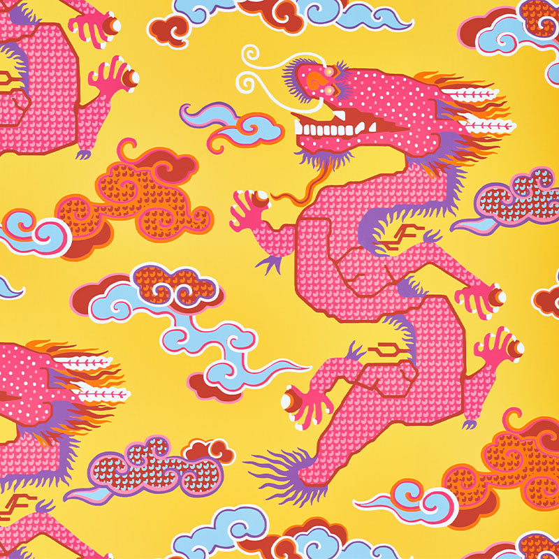 Buy 5010601 Magical Ming Dragon Yellow Schumacher Wallpaper