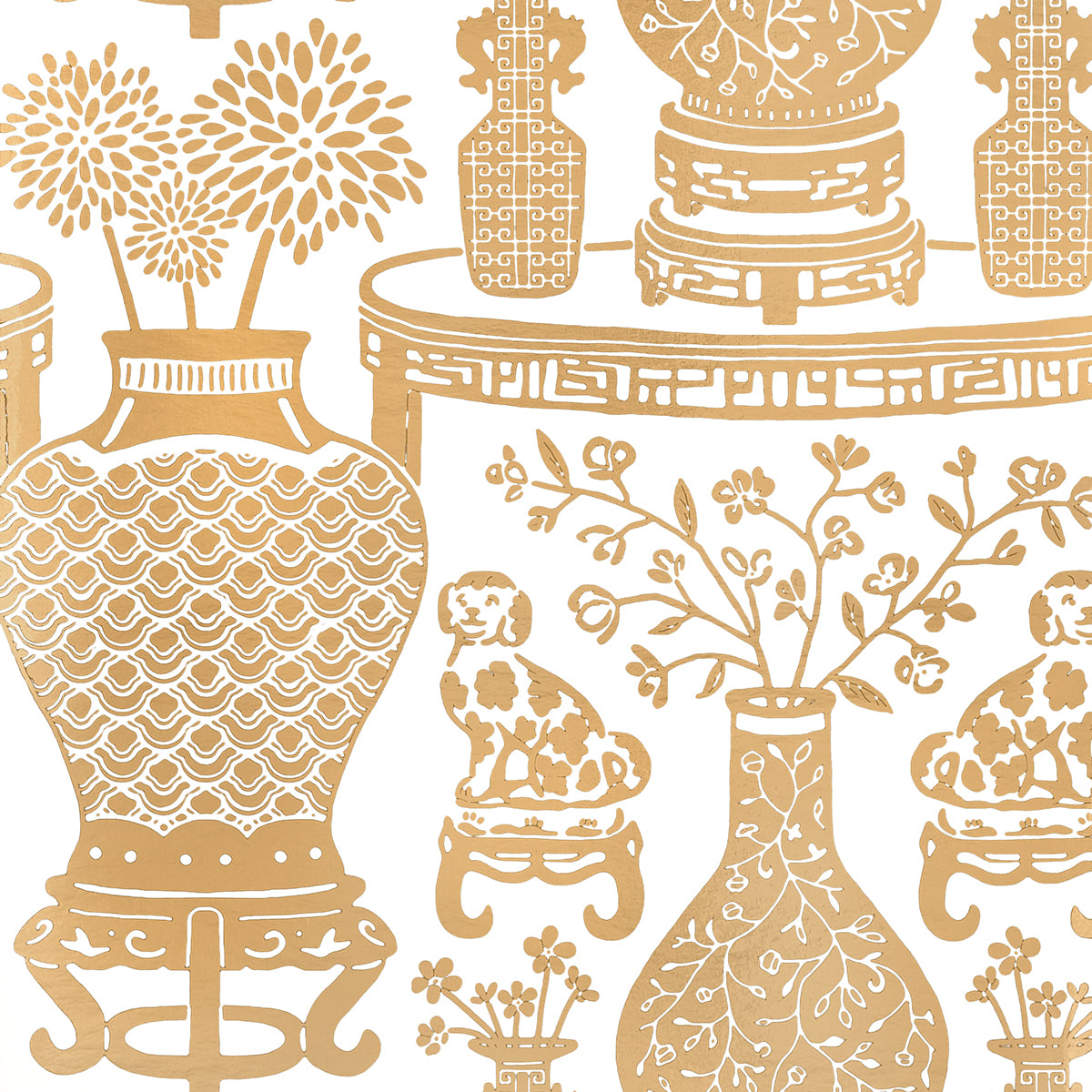 Purchase 5010611 | Hellene Mylar, Gold - Schumacher Wallpaper