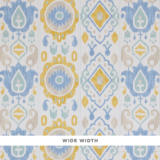 Buy 5010711 Elizia Ikat Sky & Ochre Schumacher Wallpaper