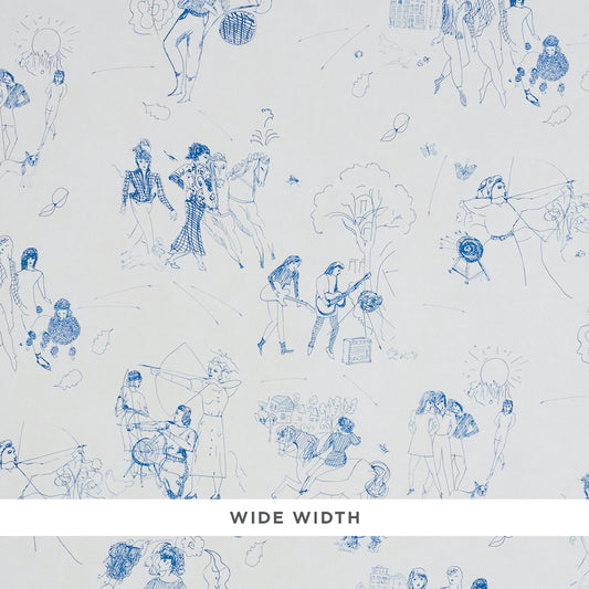 Shop 5011081 Toile De Femmes Indigo Schumacher Wallpaper