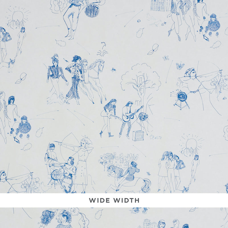 Shop 5011081 Toile De Femmes Indigo Schumacher Wallpaper