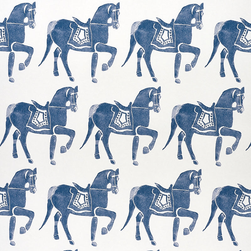 Acquire 5011130 Marwari Horse Navy Schumacher Wallpaper