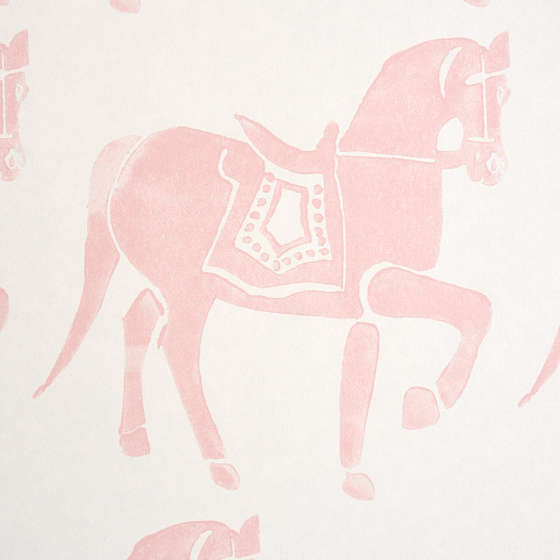 Save on 5011132 Marwari Horse Pink Schumacher Wallpaper