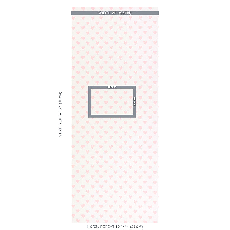 Looking for 5011160 Hearts Pink Schumacher Wallpaper