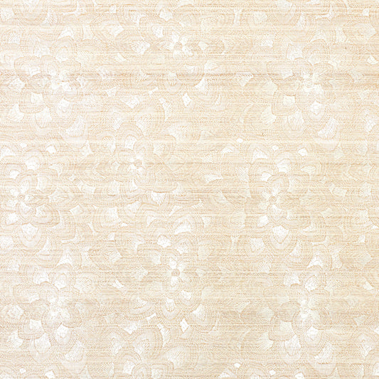 Save on 5011210 Lotus Embroidery Sisal Ivory Schumacher Wallpaper