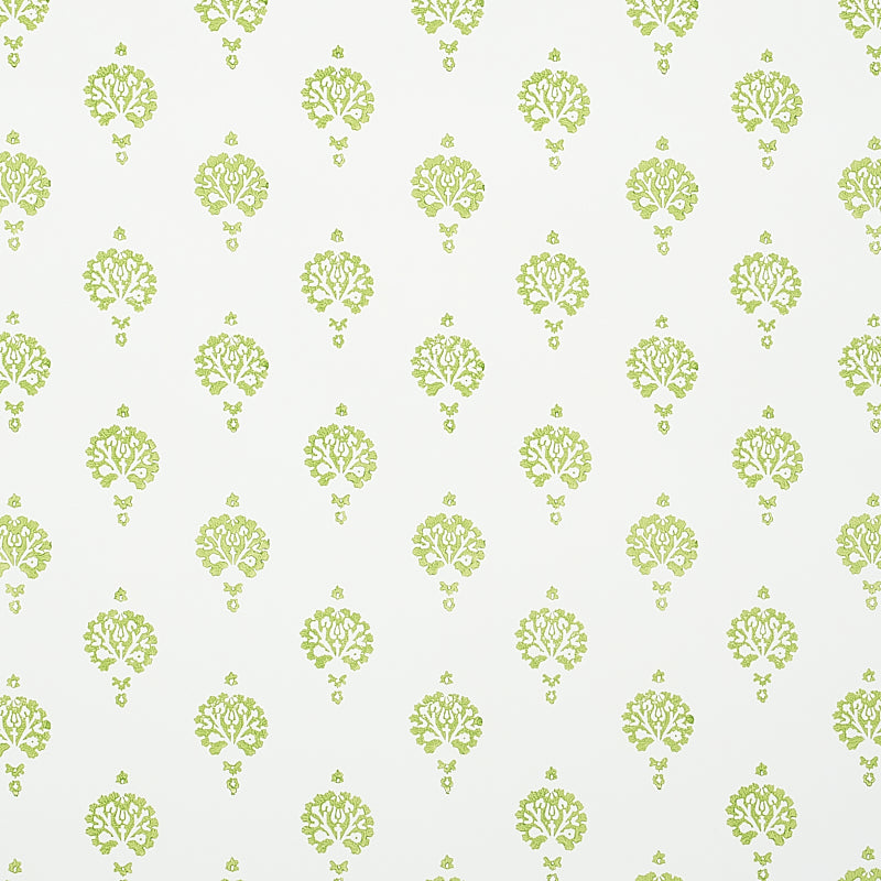 Find 5011231 Dahlia Hand Blocked Print Leaf Schumacher Wallpaper