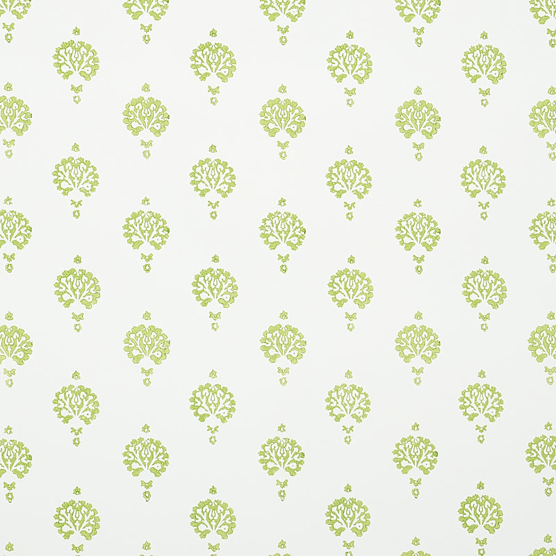 Find 5011231 Dahlia Hand Blocked Print Leaf Schumacher Wallpaper