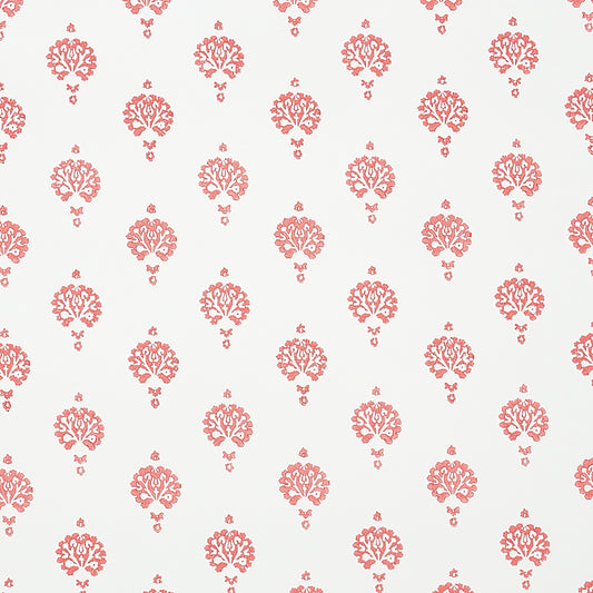 Order 5011232 Dahlia Hand Blocked Print Red Schumacher Wallpaper
