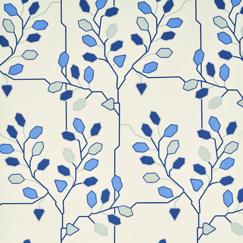 View 5011420 Tumble Weed Delft Blue Schumacher Wallpaper