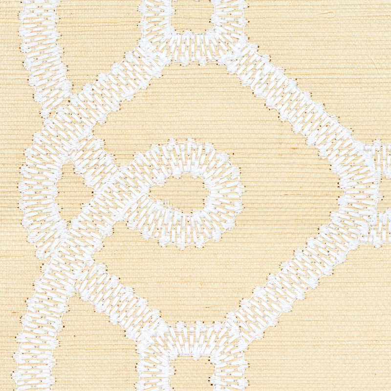 Acquire 5011471 Ziz Embroidered Sisal Neutral Schumacher Wallpaper