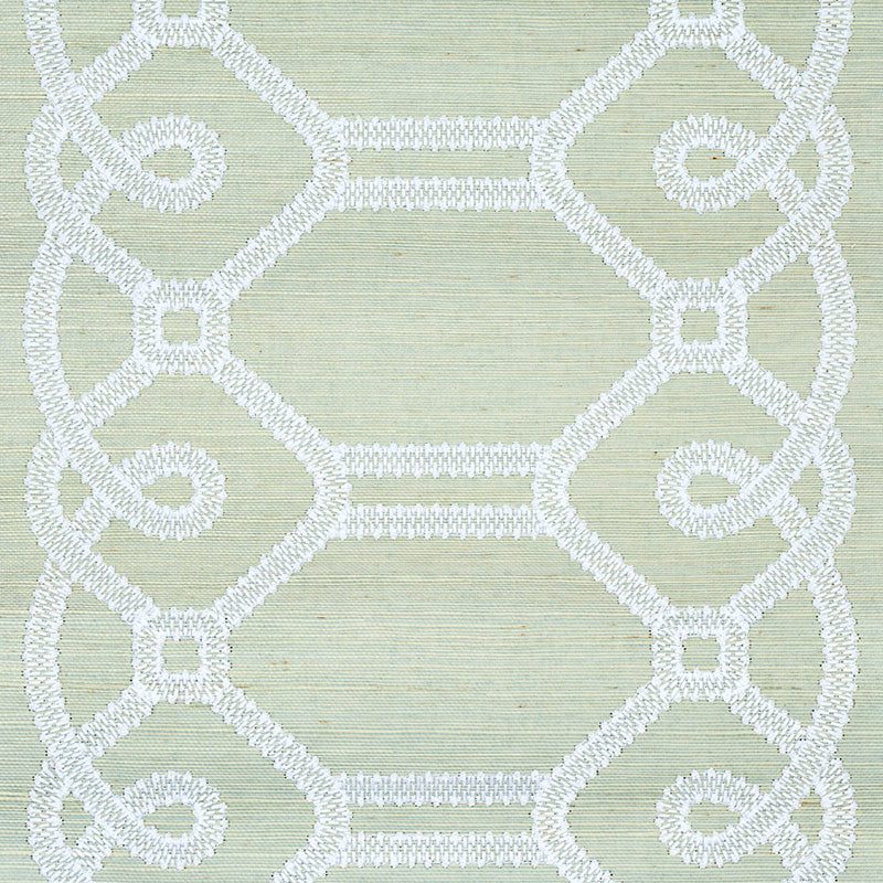 Select 5011472 Ziz Embroidered Sisal Mineral Schumacher Wallpaper