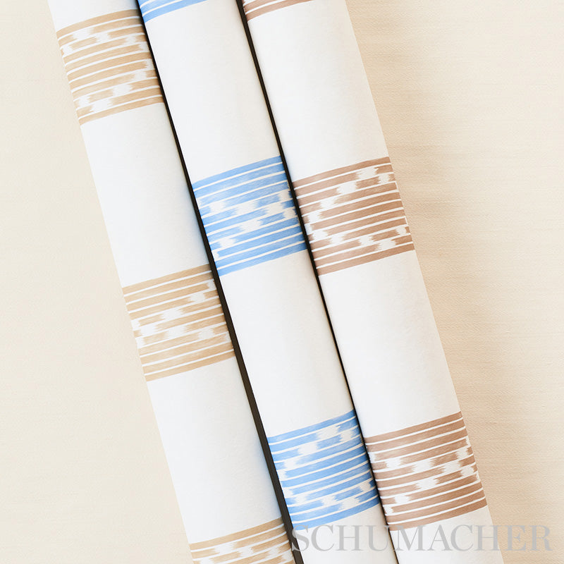 Shop 5011532 Sequoia Stripe Blue Schumacher Wallpaper