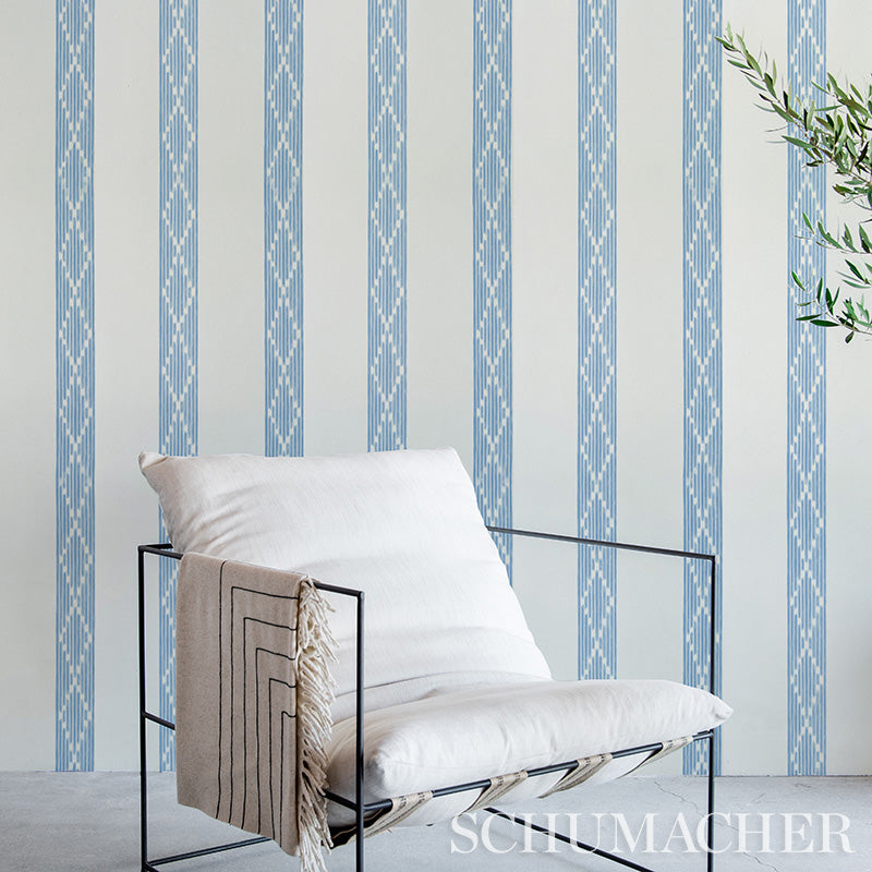 Select 5011532 Sequoia Stripe Blue Schumacher Wallpaper