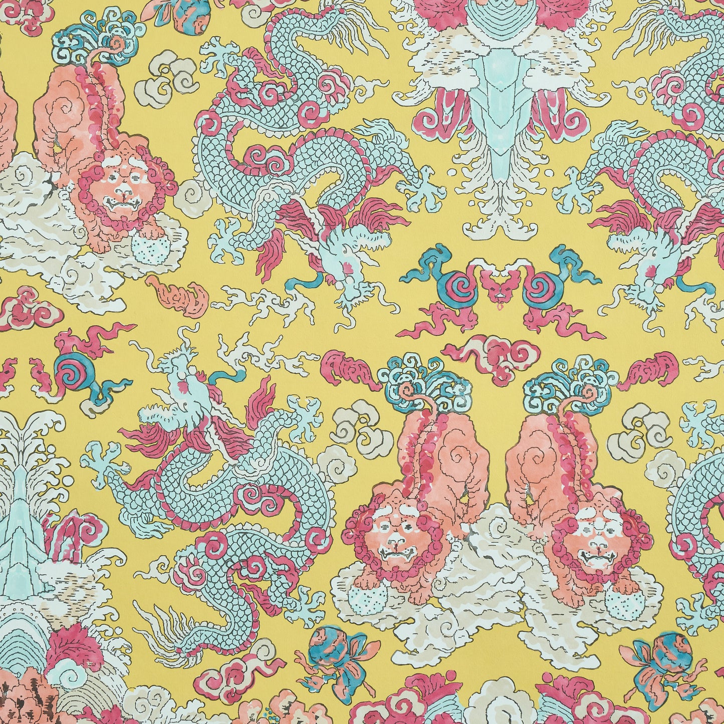 Select 5011592 Magic Mountain Dragon Yellow Schumacher Wallpaper