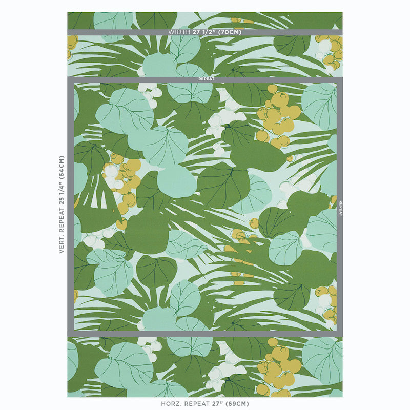 Select 5011730 Sea Grapes Palm Schumacher Wallpaper