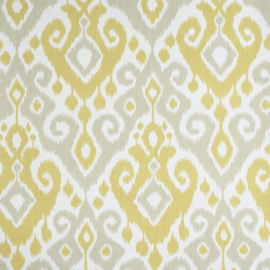 Search 5011761 Dedra Damask Yellow and Stone Schumacher Wallpaper