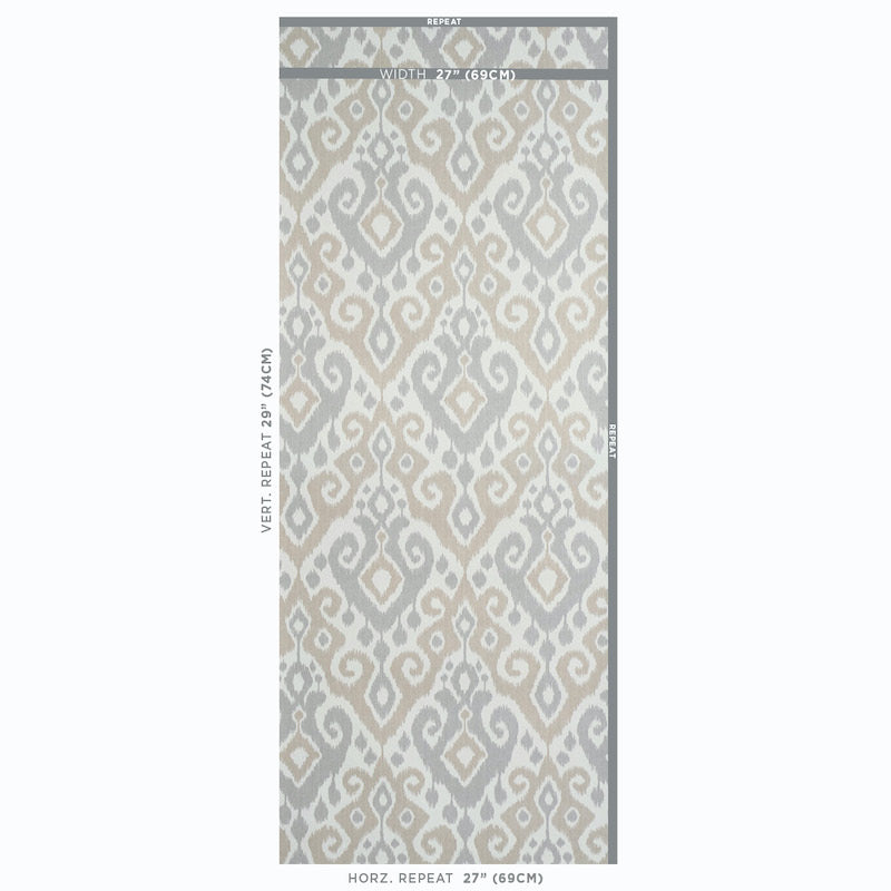 Purchase 5011762 Dedra Damask Sand and Grey Schumacher Wallpaper