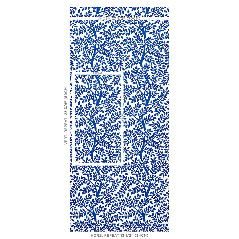 Purchase 5011962 Temple Garden Ii Blue Schumacher Wallpaper