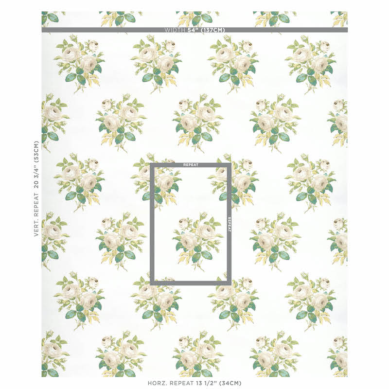 Acquire 5012030 Loudon Rose Ivory Schumacher Wallpaper