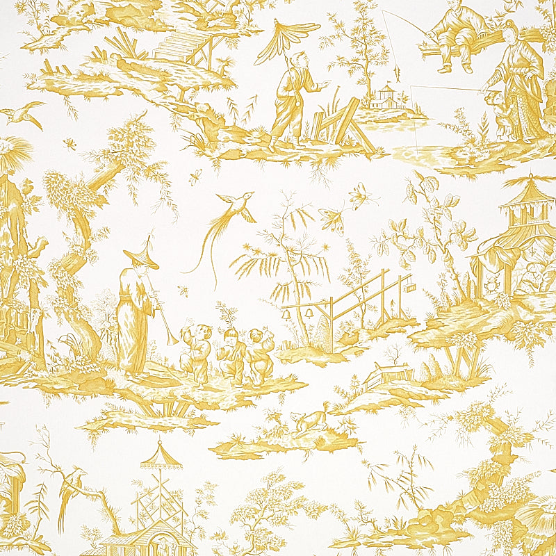 Purchase 5012051 Shengyou Toile Yellow Schumacher Wallpaper