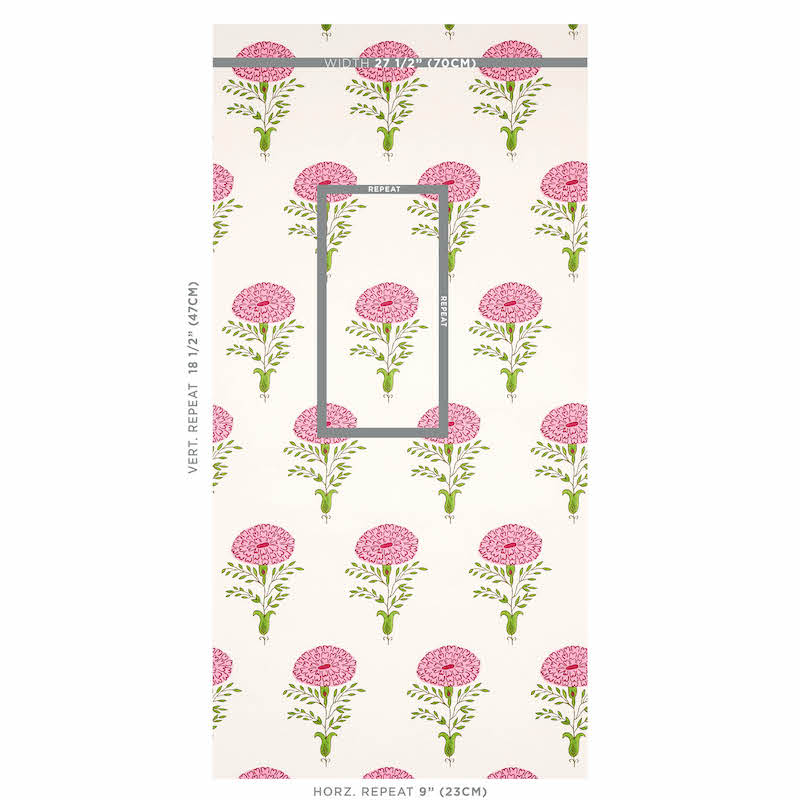 View 5012070 Marigold Pink Schumacher Wallpaper