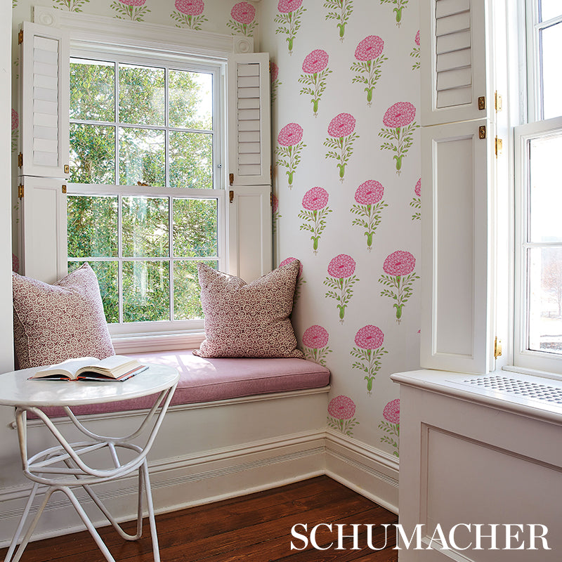 5012070 | Marigold , Pink - Schumacher Wallpaper