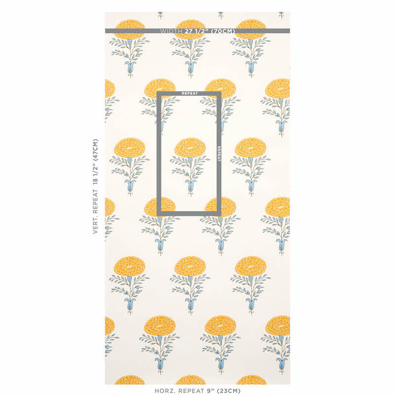 5012071 | Marigold , Yellow - Schumacher Wallpaper