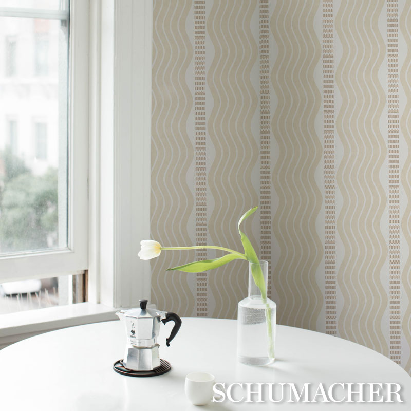 Acquire 5012121 Sina Stripe Sand Schumacher Wallpaper