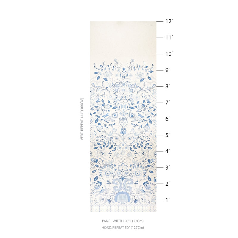 Purchase 5012151 Orla Panel Blue Schumacher Wallpaper