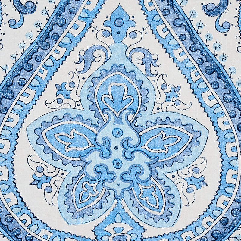 Shop 5012270 Paisley Court Blue Schumacher Wallpaper