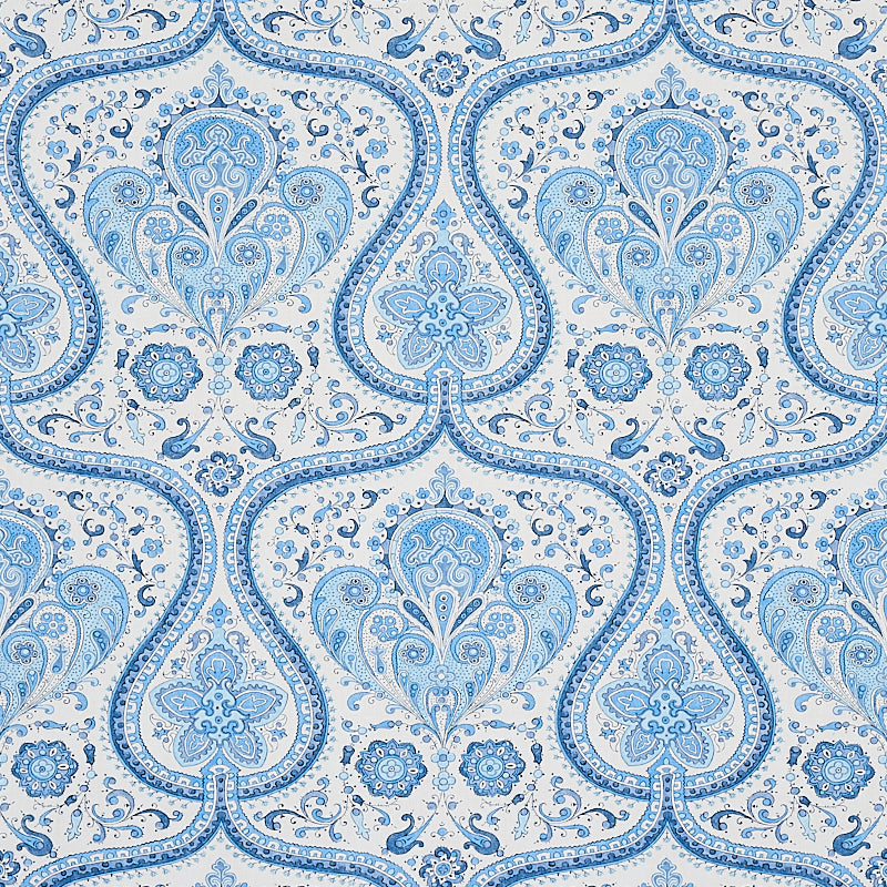 Acquire 5012270 Paisley Court Blue Schumacher Wallpaper