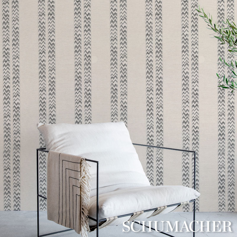 Looking for 5012310 Kudu Stripe Black Schumacher Wallpaper