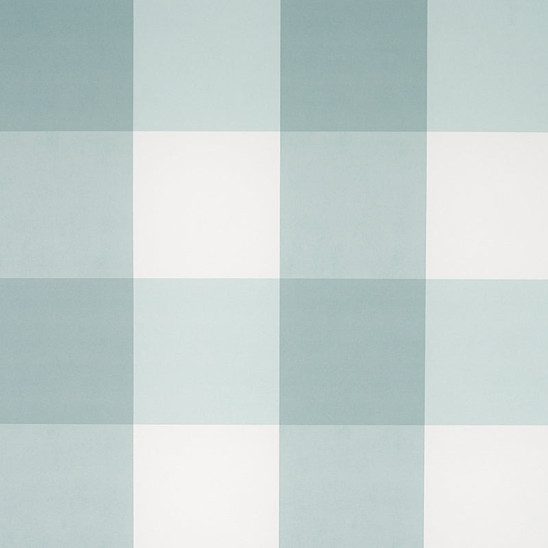 Select 5012356 Willa Check Large Seaglass Schumacher Wallpaper