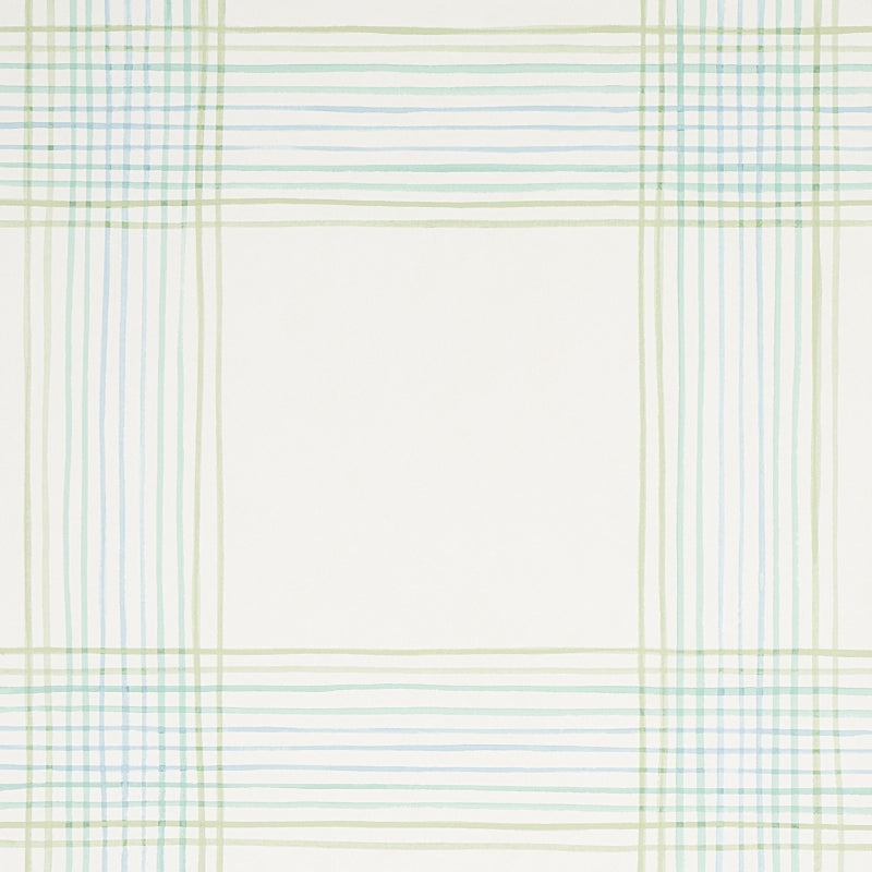 Find 5012370 Minerva Plaid Peacock Schumacher Wallpaper