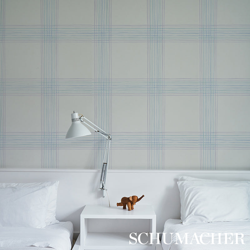 Purchase 5012371 Minerva Plaid Hyacinth Schumacher Wallpaper