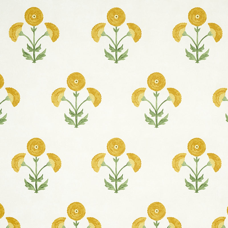 View 5012411 Saranda Flower Marigold Schumacher Wallpaper