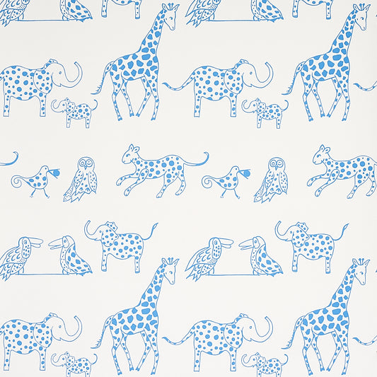 Select 5012470 Jungle Jubilee Blue Schumacher Wallpaper