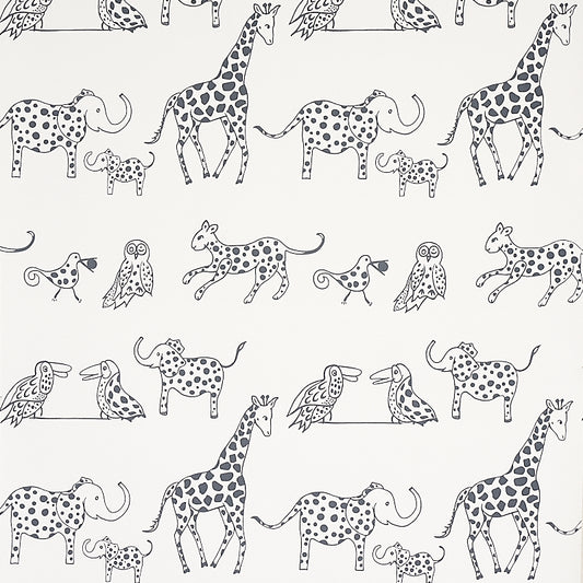 Purchase 5012471 Jungle Jubilee Charcoal Schumacher Wallpaper