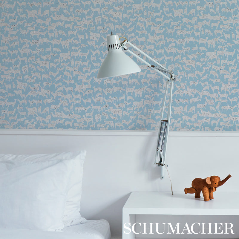 Order 5012490 Fauna Slate Blue Schumacher Wallpaper