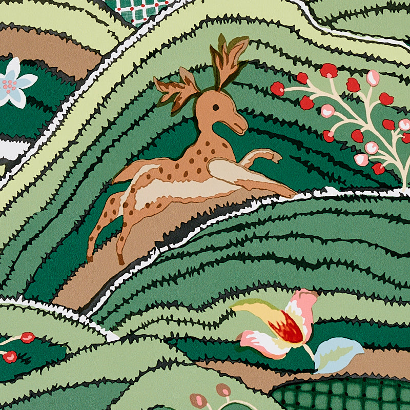 5012631 | Rolling Hills, Green - Schumacher Wallcovering