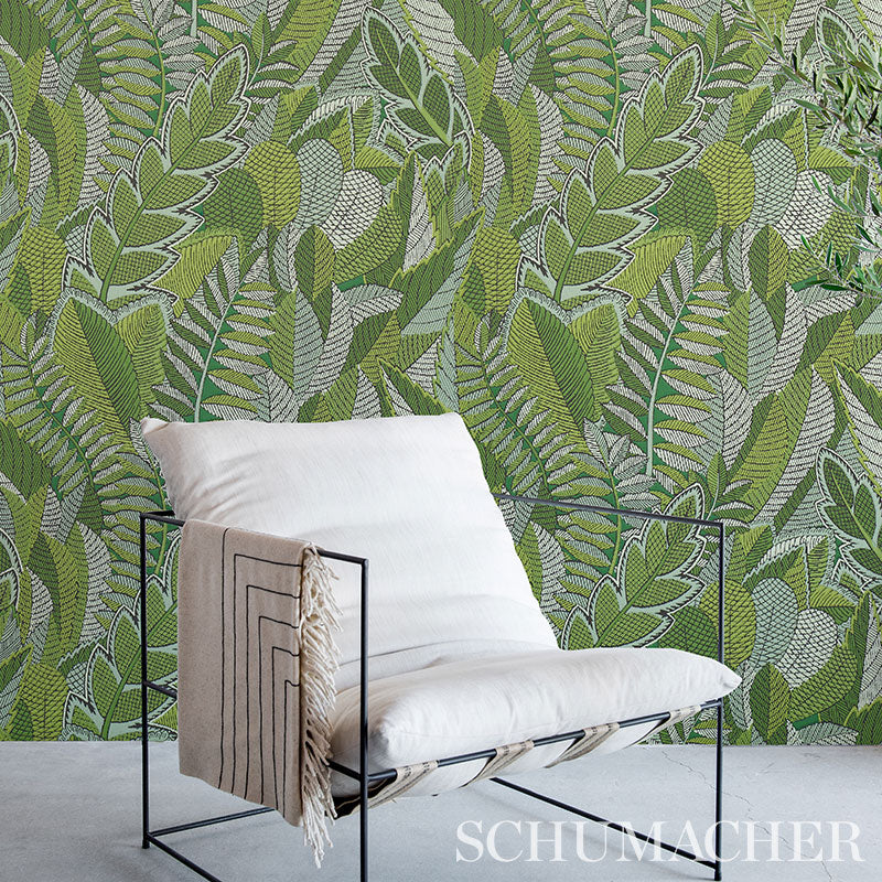 Order 5012661 Japura Forest Green Schumacher Wallpaper