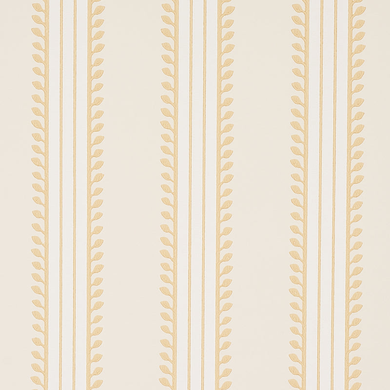View 5012851 Etruscan Stripe Ivory and Ocher Schumacher Wallpaper