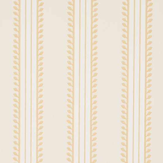 View 5012851 Etruscan Stripe Ivory and Ocher Schumacher Wallpaper