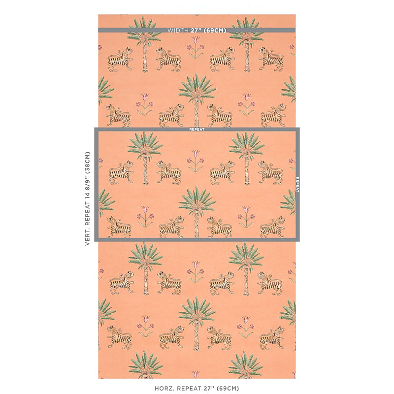 View 5012920 Tiger Palm Crimson On Peach Schumacher Wallpaper