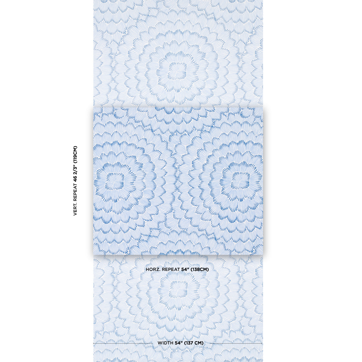 Purchase 5013820 | Feather Bloom, Blue - Schumacher Wallpaper