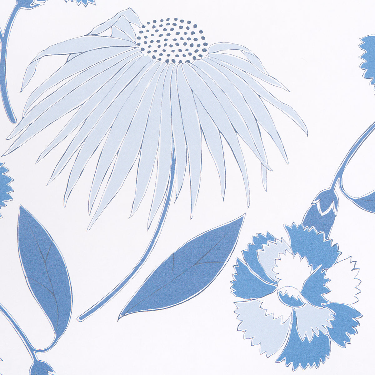 Purchase 5013841 | Bouquet Toss, Afternoon Blue - Schumacher Wallpaper